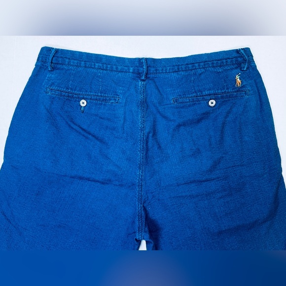 Polo Ralph Lauren Bedford Seersucker Men’s Shorts Navy Blue Size 34 - Picture 12 of 15